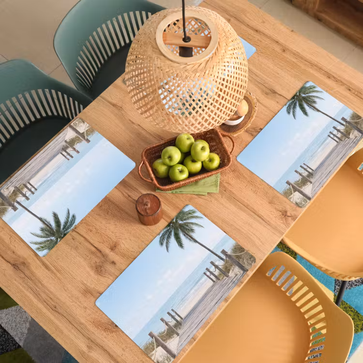 Set de table – 6 pièces - Palmiers - Chemin - Horizon — 3