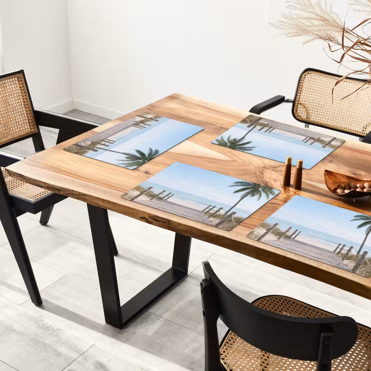 Set de table – 6 pièces - Palmiers - Chemin - Horizon — 4