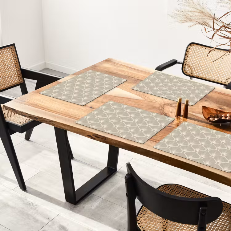 Set de table – 6 pièces - Panneau - Ginkgo - Sable — 4