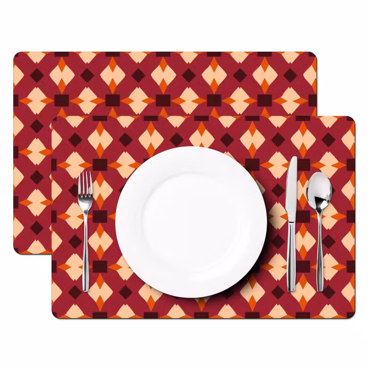 Set de table – 6 pièces - Rétro - à motifs - coloré — 2