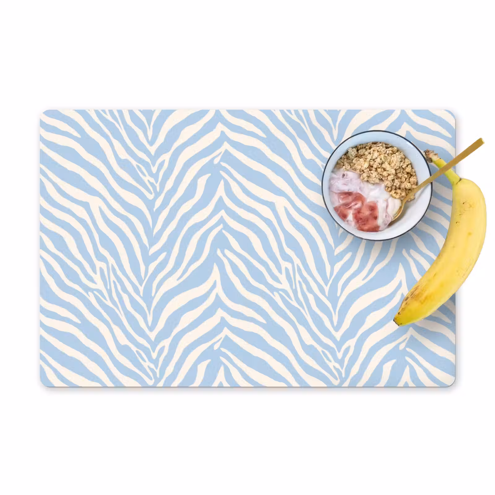 Set de table – 6 pièces - Zèbre - Motif - Bleu - Blanc — 1