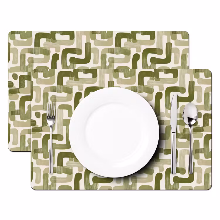 Set de table – 6 pièces - Moderne - Graphique - Vert — 2