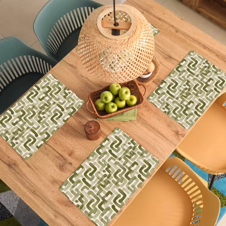 Set de table – 6 pièces - Moderne - Graphique - Vert — 3