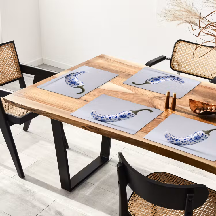 Set de table – 6 pièces - Piment - Céramique - Bleu — 4