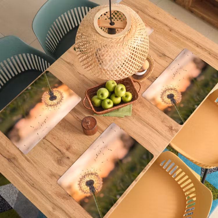 Set de table – 6 pièces - Pissenlit - Coucher de soleil - Champ — 3
