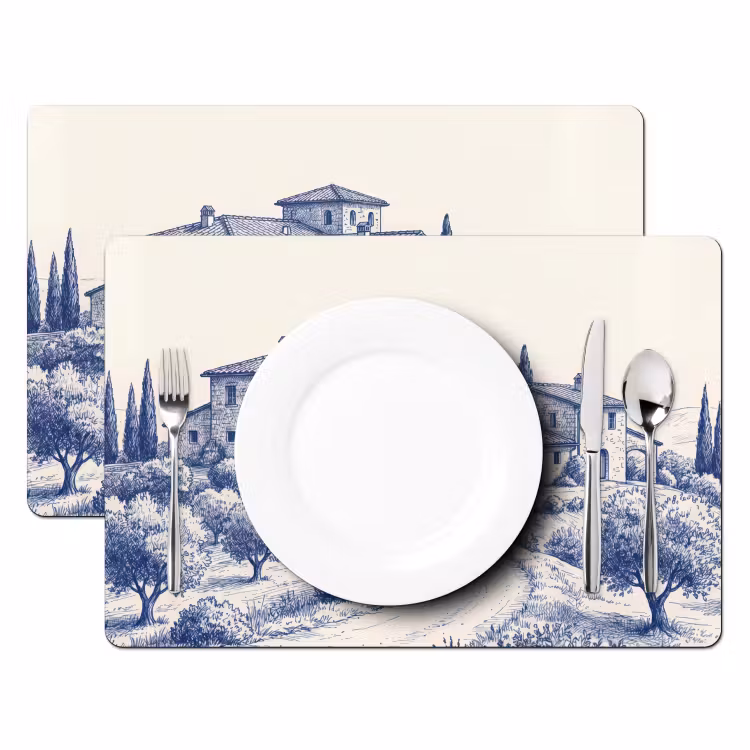 Set de table – 6 pièces - Rustique - Domaine - Bleu — 2