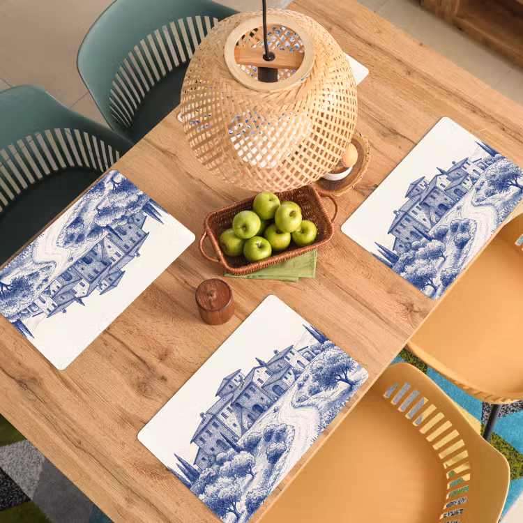 Set de table – 6 pièces - Rustique - Domaine - Bleu — 3