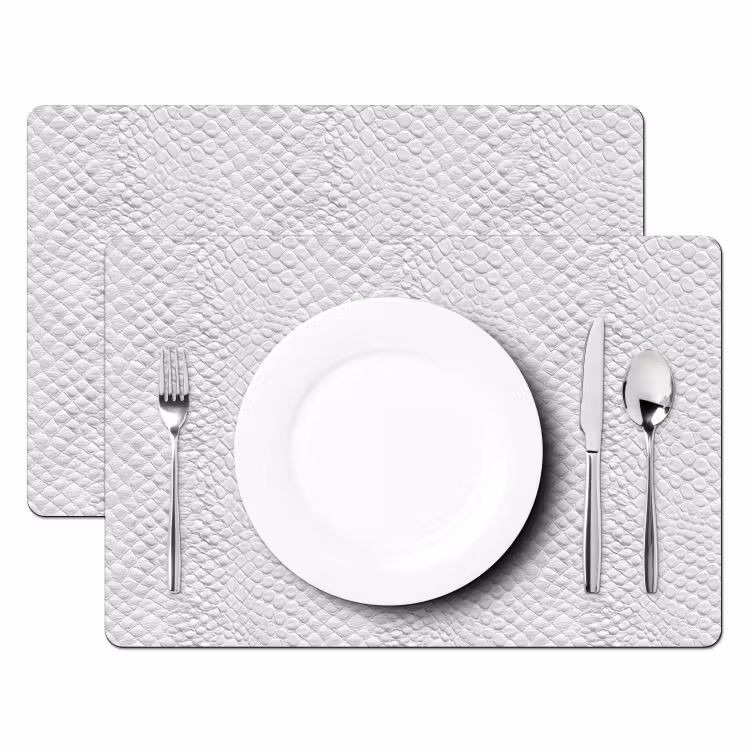 Set de table – 6 pièces - Serpent - Motif - Blanc — 2