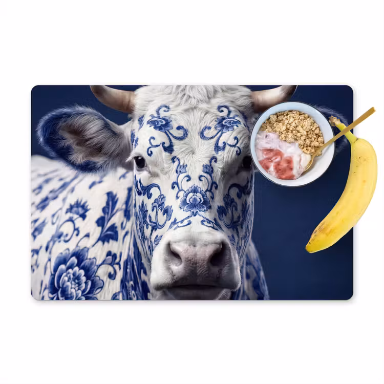 Set de table – 6 pièces - Vache - Delfts - Bleu - Artistique — 1