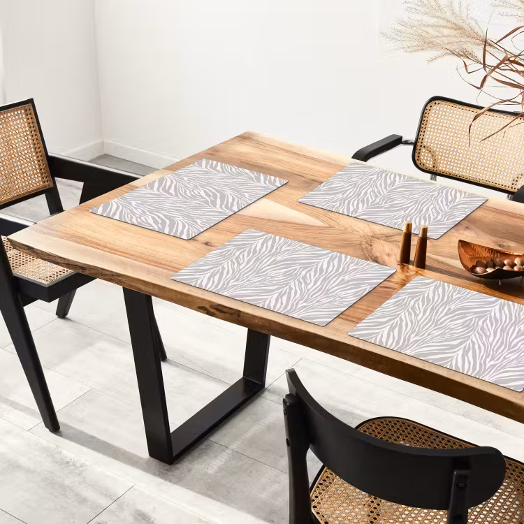 Set de table – 6 pièces - Zebra - Motif - Gris — 4