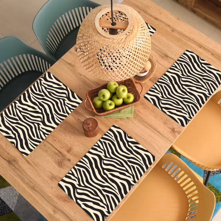 Set de table – 6 pièces - Zebra - Print - Classic - Black — 3