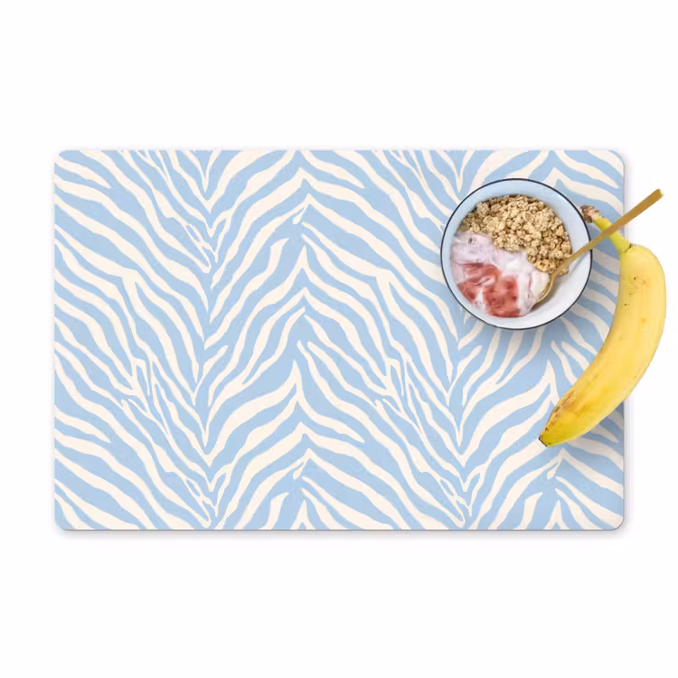 Set de table – 6 pièces - Zèbre - Motif - Bleu - Blanc — 1