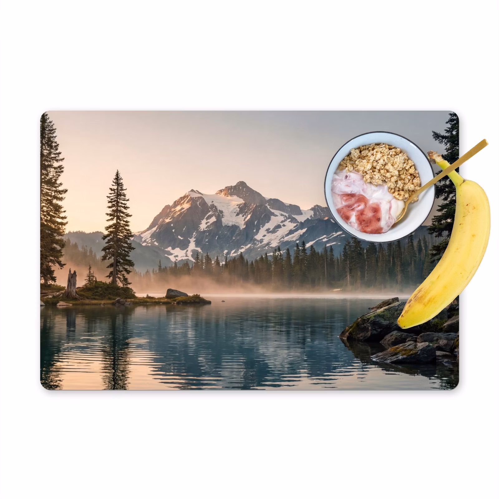 Set de table – 6 pièces - Montagnes - Eau - Arbres — 1