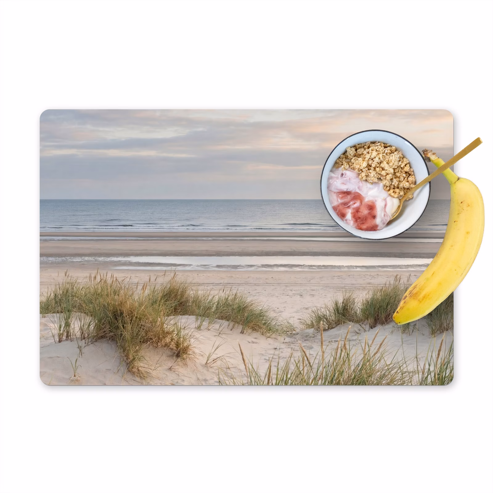 Set de table – 6 pièces - Plage de sable - Nuageux - Dunes — 1