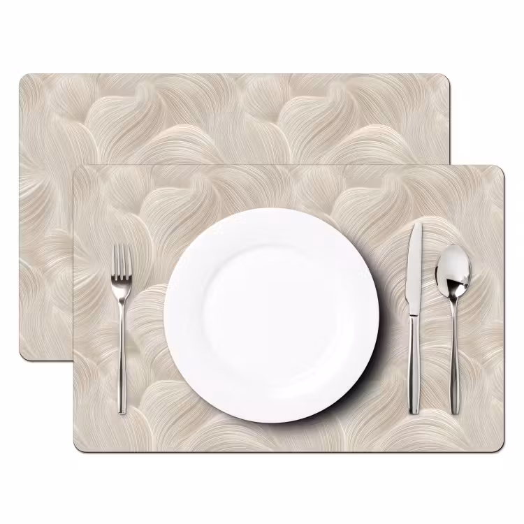 Set de table – 6 pièces - Lines - Ventilateur - Beige — 2
