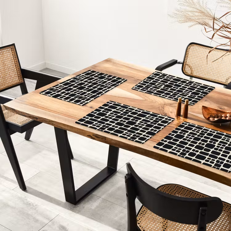 Set de table – 6 pièces - Moderne - Organic - Noir — 4