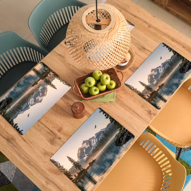 Set de table – 6 pièces - Montagnes - Eau - Arbres — 3