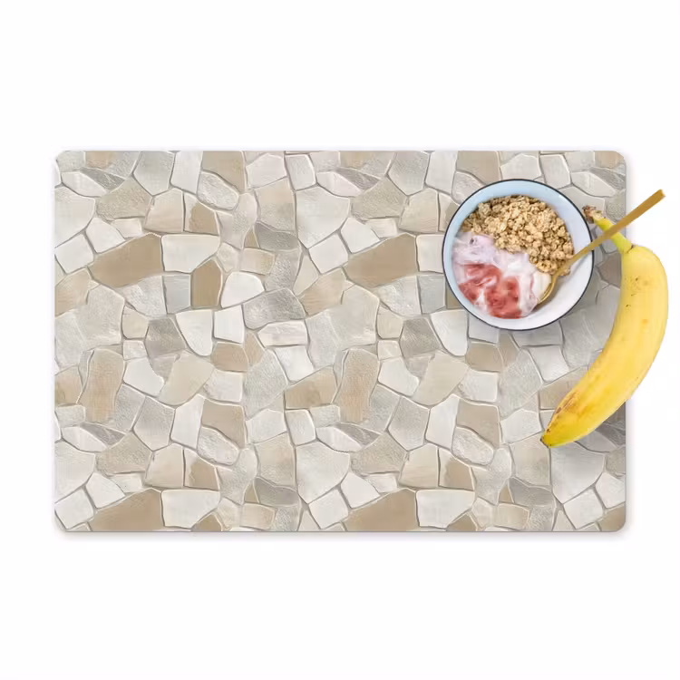 Set de table – 6 pièces - Mosaïque - Pierres - Beige — 1