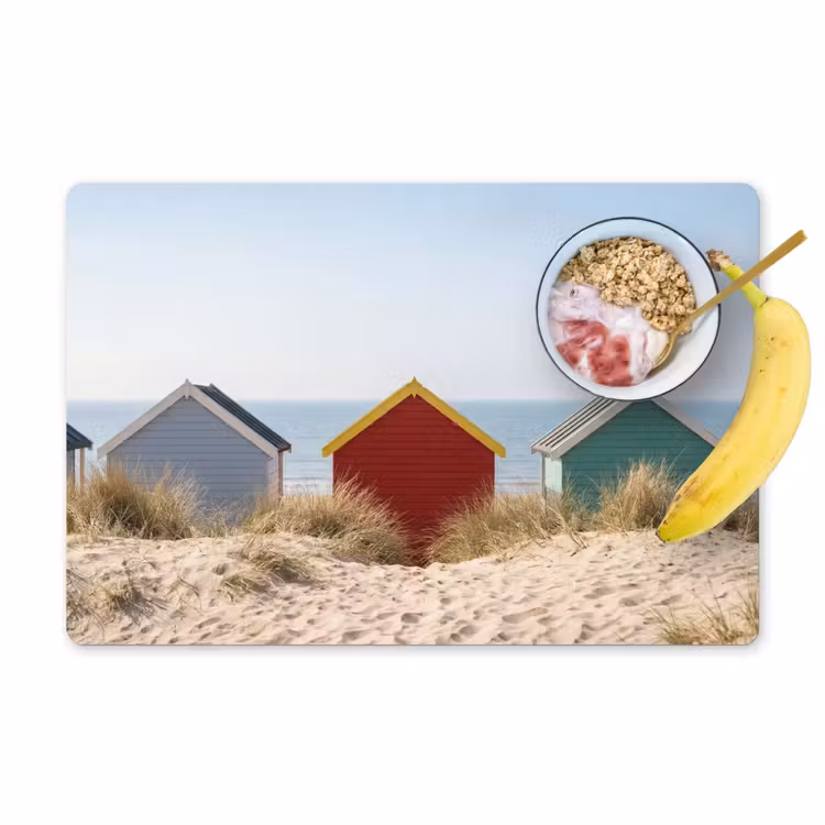 Set de table – 6 pièces - Plage - Chalets - Coloré - Dunes — 1