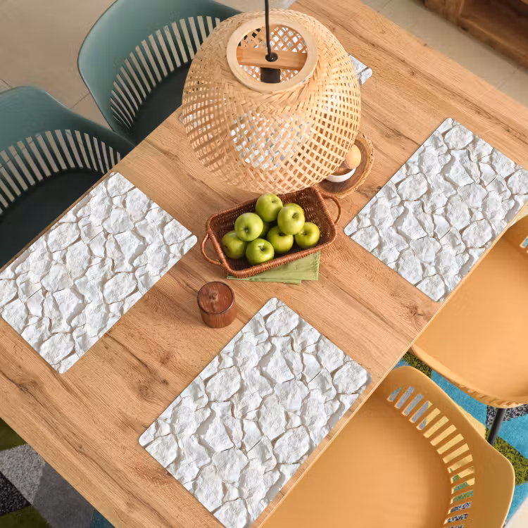 Set de table – 6 pièces - Structure - Rock - Blanc — 3