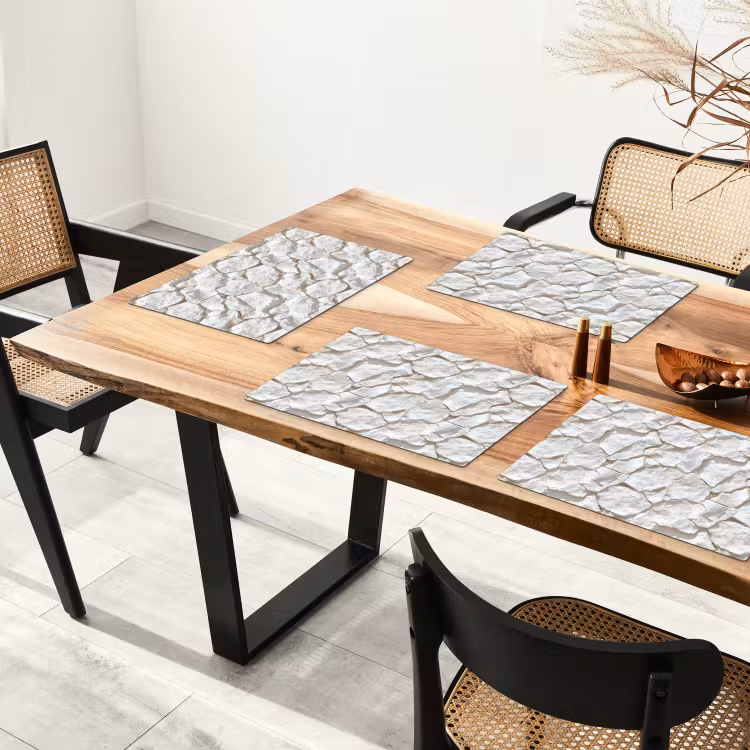 Set de table – 6 pièces - Structure - Rock - Blanc — 4