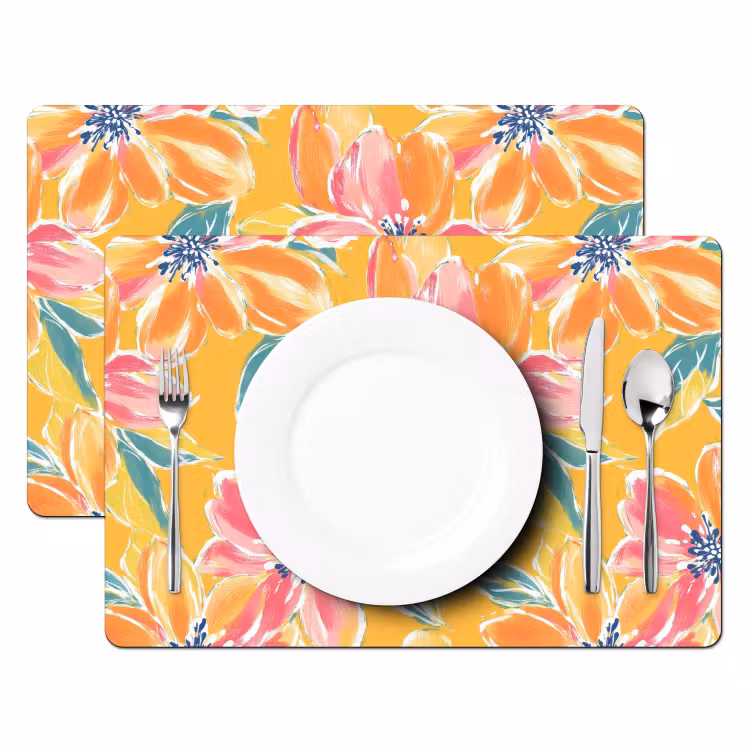 Set de table – 6 pièces - Texture - Floral - Coloré — 2