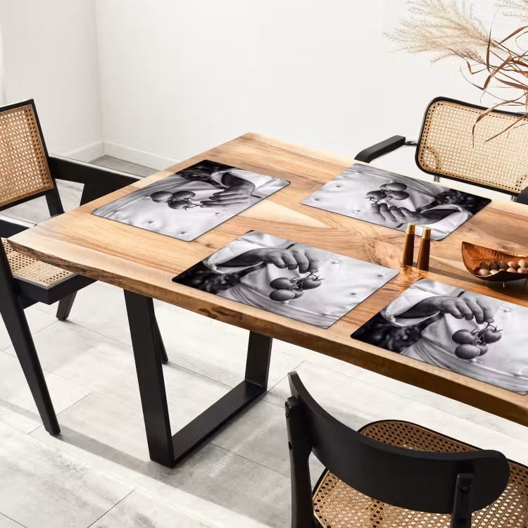 Set de table – 6 pièces - Tomates - Chef - Noir - Blanc — 4