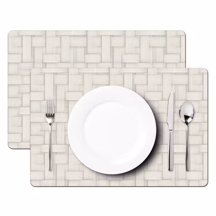 Set de table – 6 pièces - Vannerie - Rayures - Beige — 2