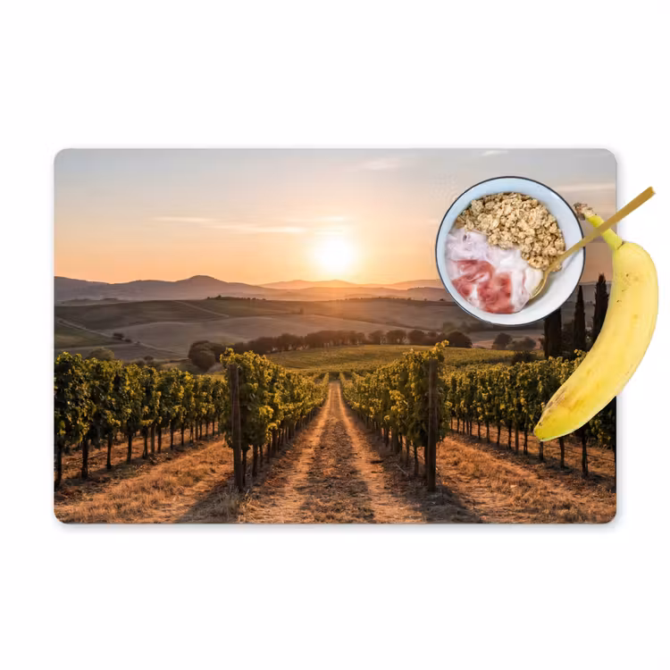 Set de table – 6 pièces - Vignoble - Coucher de soleil - Paysage — 1