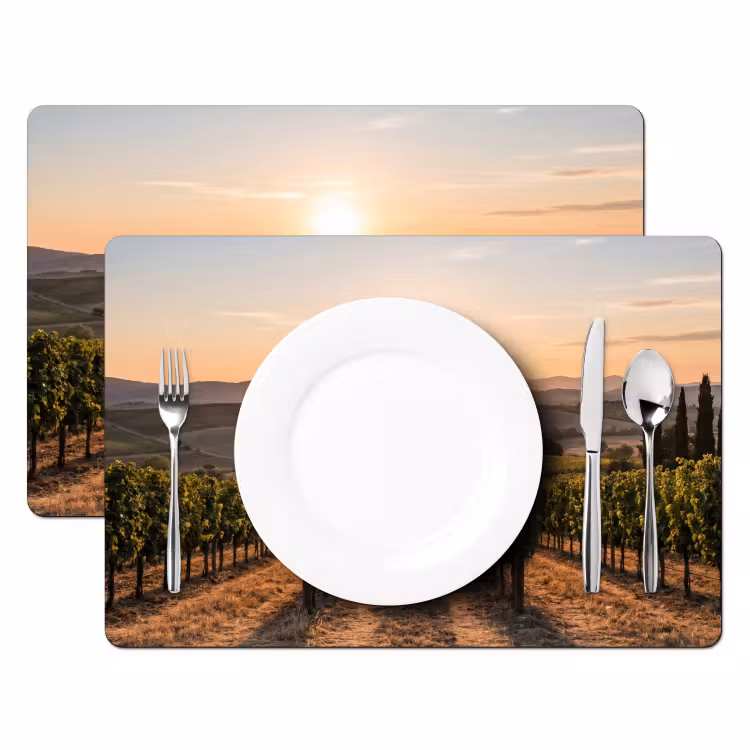 Set de table – 6 pièces - Vignoble - Coucher de soleil - Paysage — 2