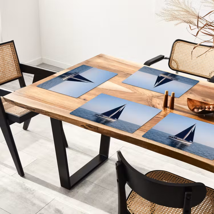 Set de table – 6 pièces - Voilier - Mer - Bleu — 4