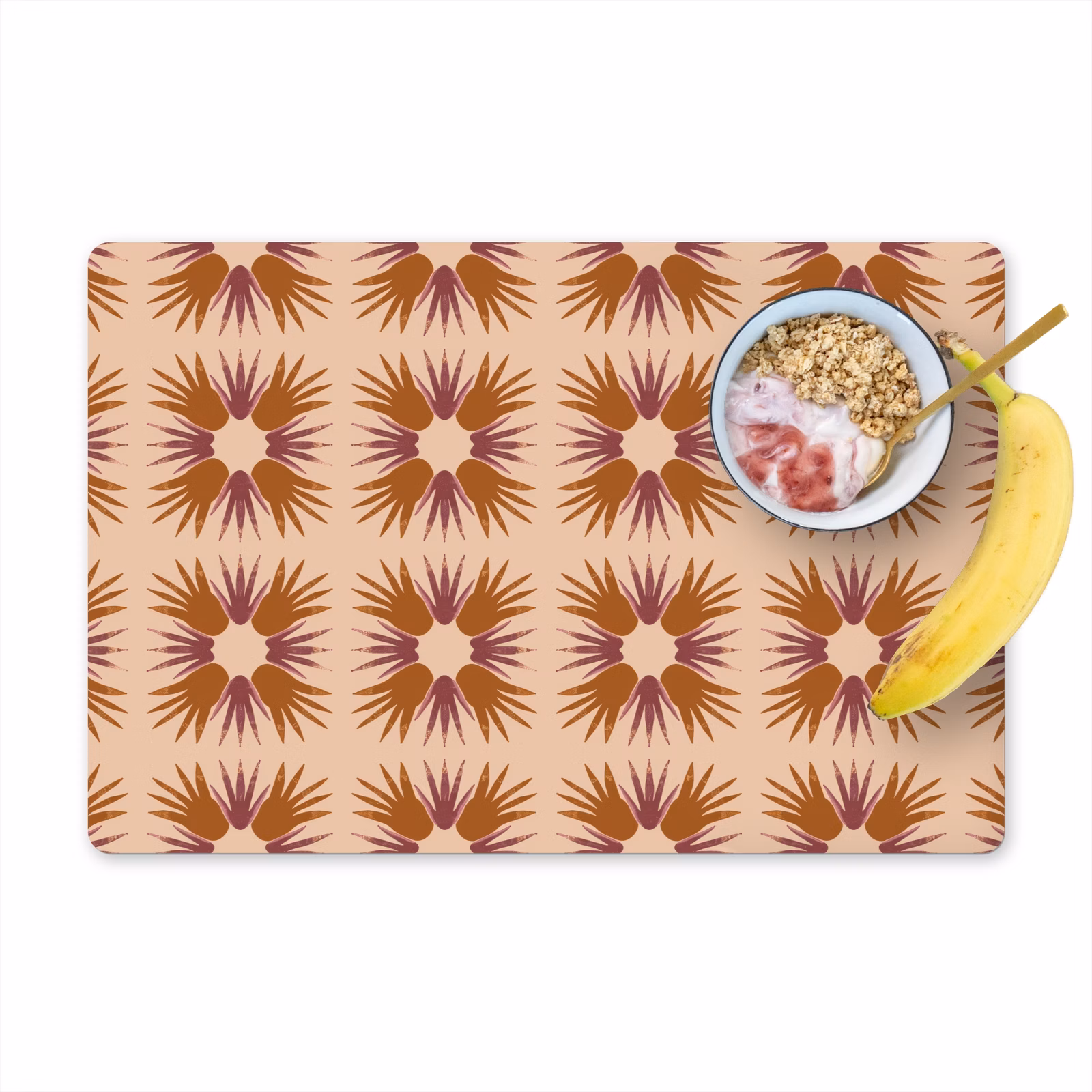 Set de table – 6 pièces - Ornement - Motif - Ocre — 1