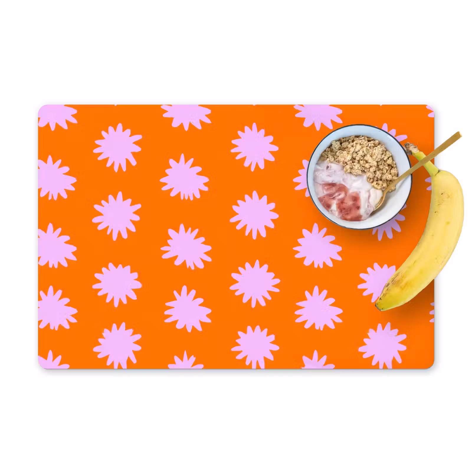 Set de table – 6 pièces - Retro - Fleurs - Orange — 1