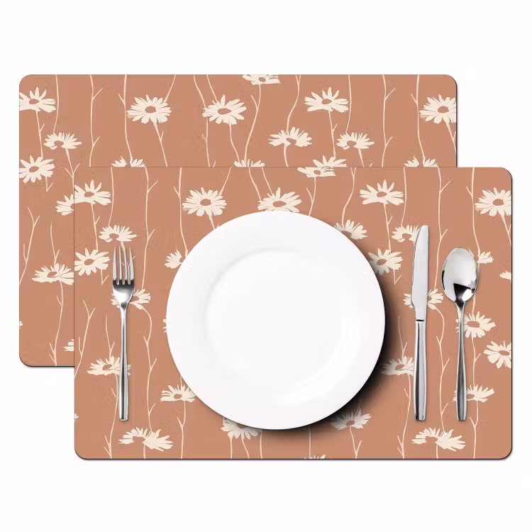 Set de table – 6 pièces - Marguerites - Subtil - Terracotta — 2