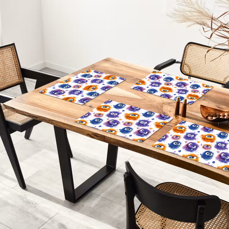 Set de table – 6 pièces - Monstres - Aquarelle - Coloré — 4