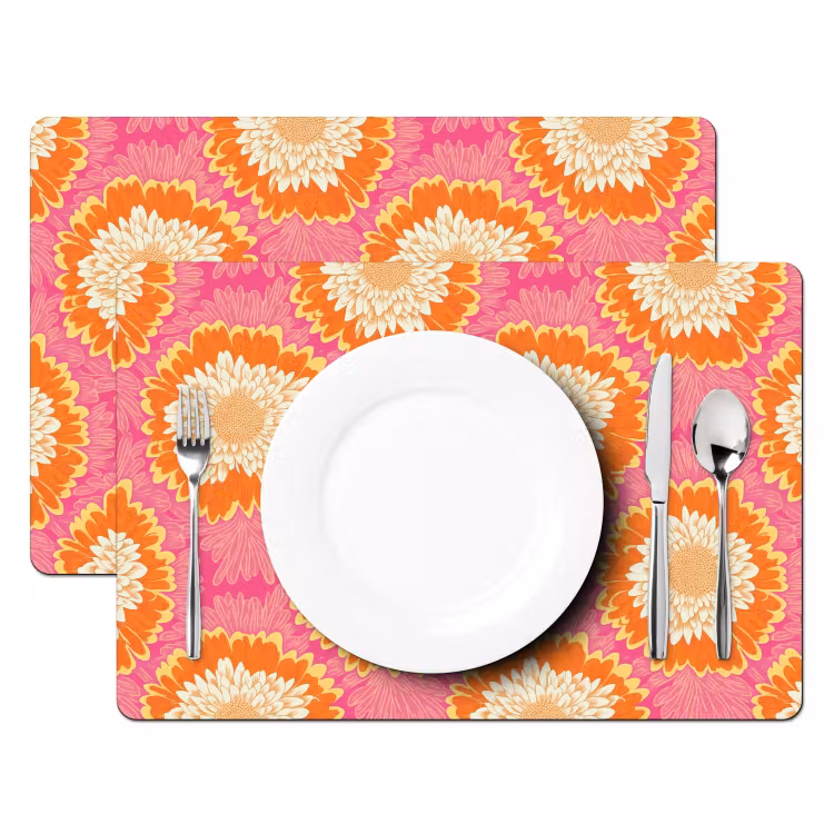 Set de table – 6 pièces - Rétro - Floral - Coloré — 2