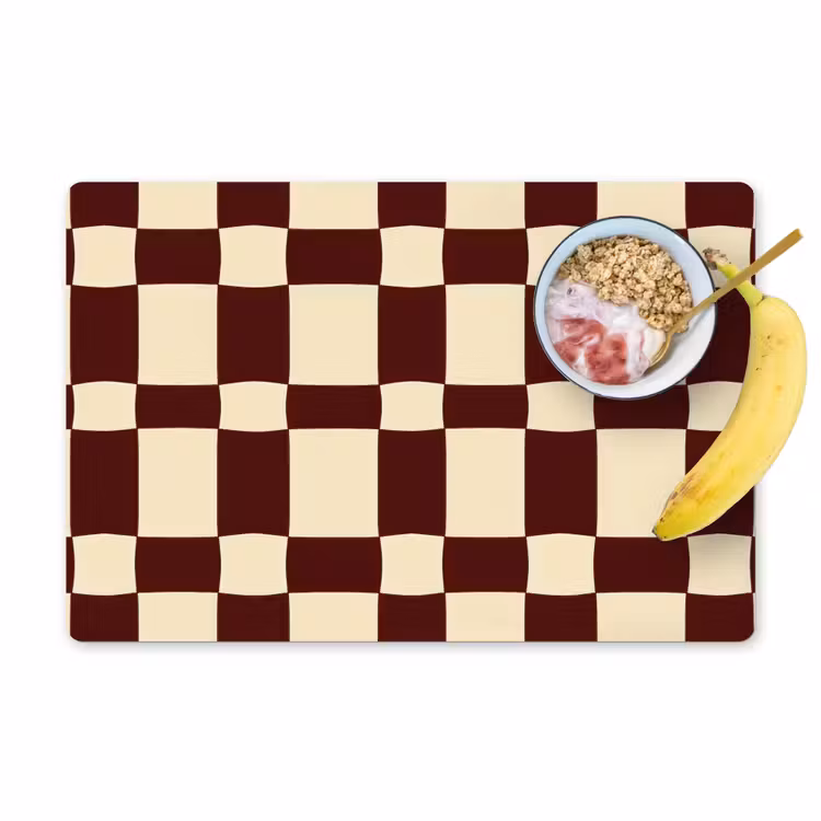 Set de table – 6 pièces - Retro - Motif - Marron — 1