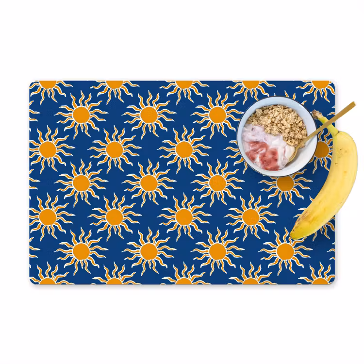 Set de table – 6 pièces - Soleil - Motif - Bleu — 1