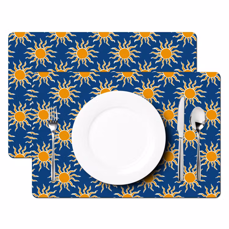 Set de table – 6 pièces - Soleil - Motif - Bleu — 2