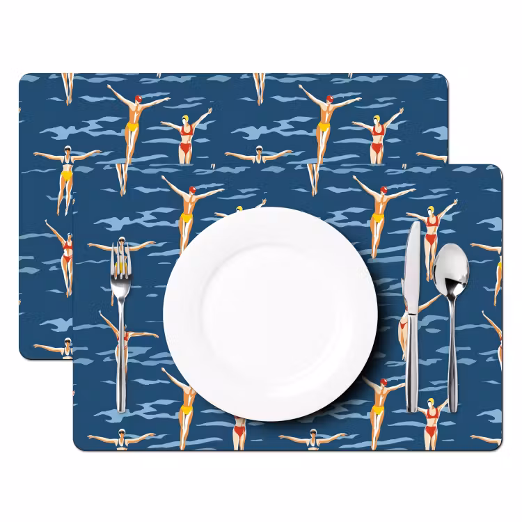Set de table – 6 pièces - Swimmers Retro - Bleu — 2