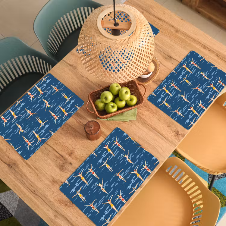 Set de table – 6 pièces - Swimmers Retro - Bleu — 3