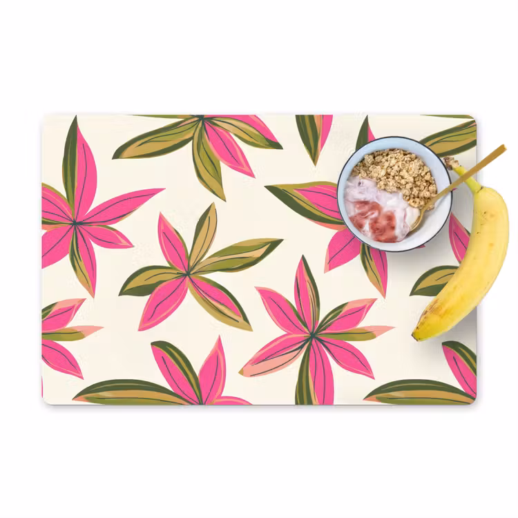 Set de table – 6 pièces - Tropical - Fleur - Rose — 1
