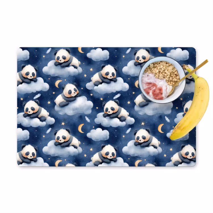 Set de table – 6 pièces - Pandas - Dormants - Bleu — 1