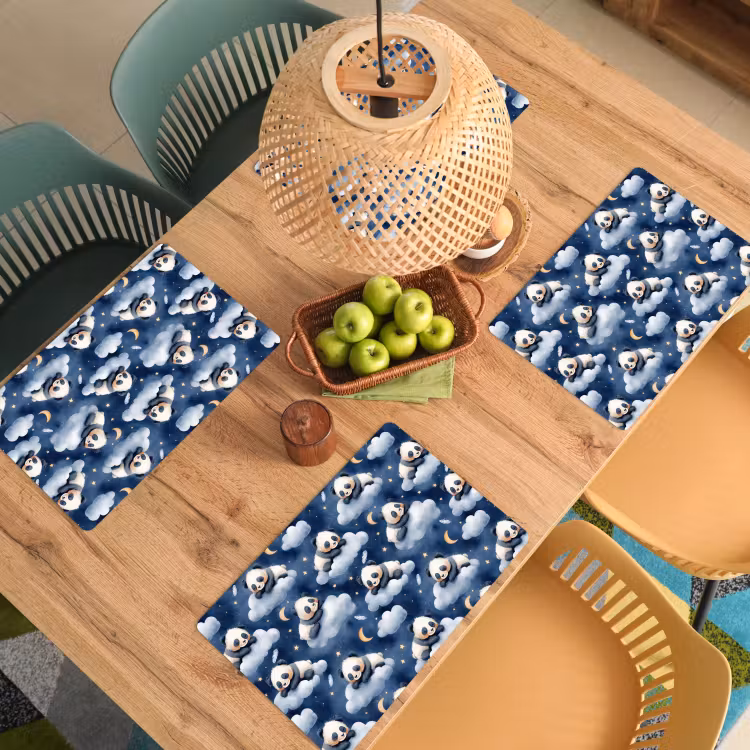 Set de table – 6 pièces - Pandas - Dormants - Bleu — 3