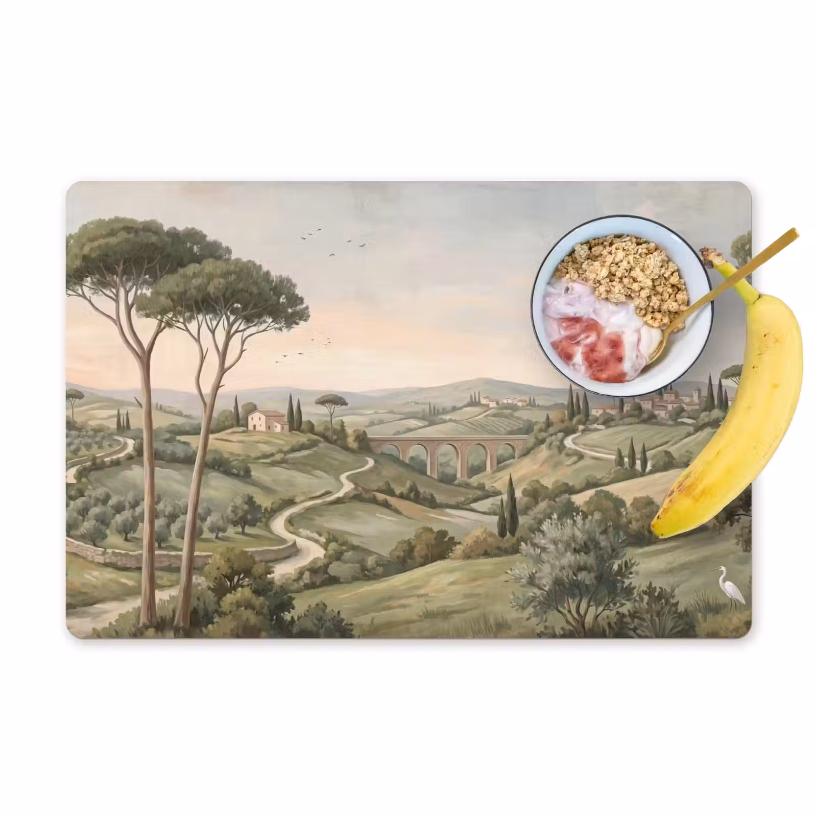 Set de table – 6 pièces - Paysage - Collines - Sentier sablonneux - Vert — 1