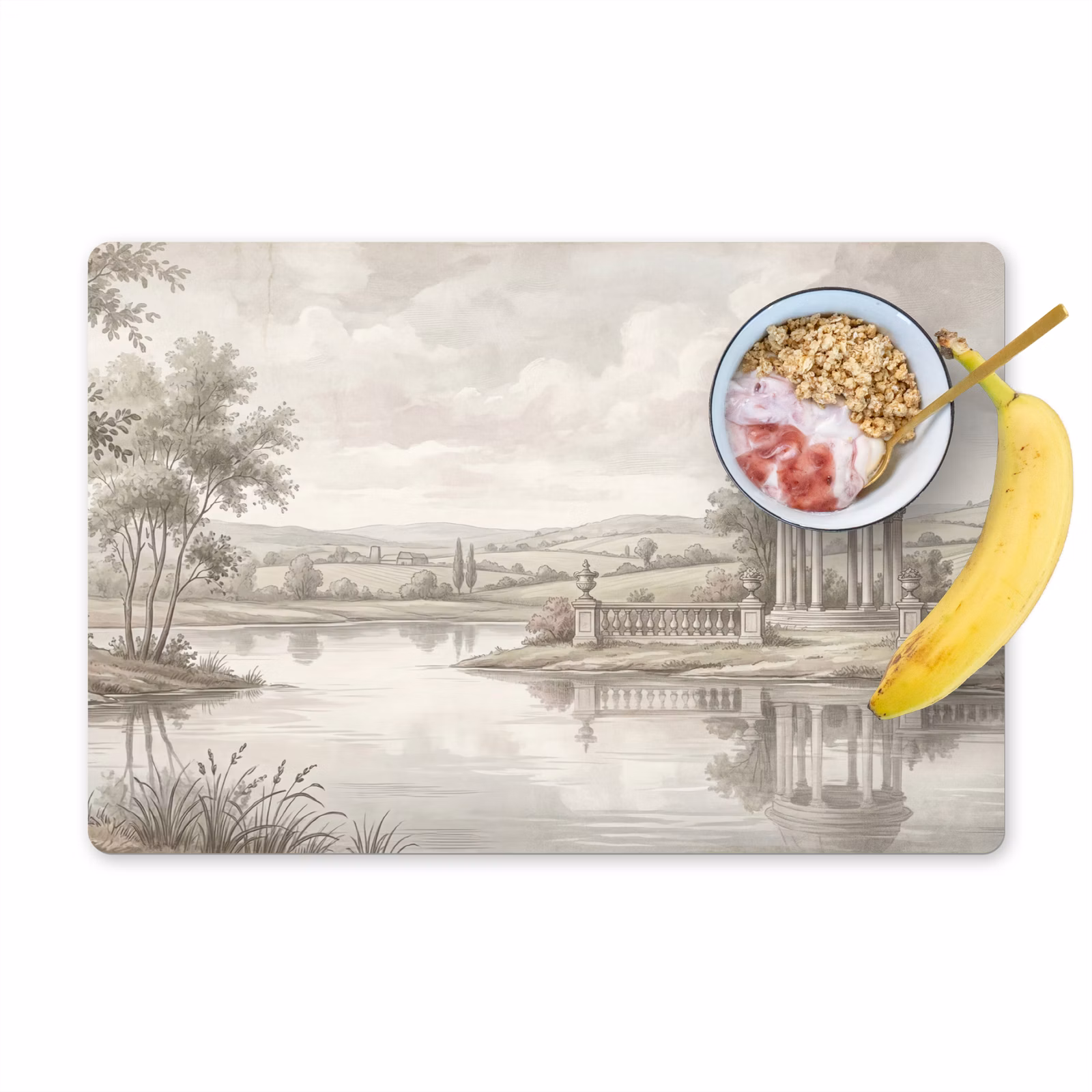 Set de table – 6 pièces - Paysage - Eau - Nature - Sépia — 1