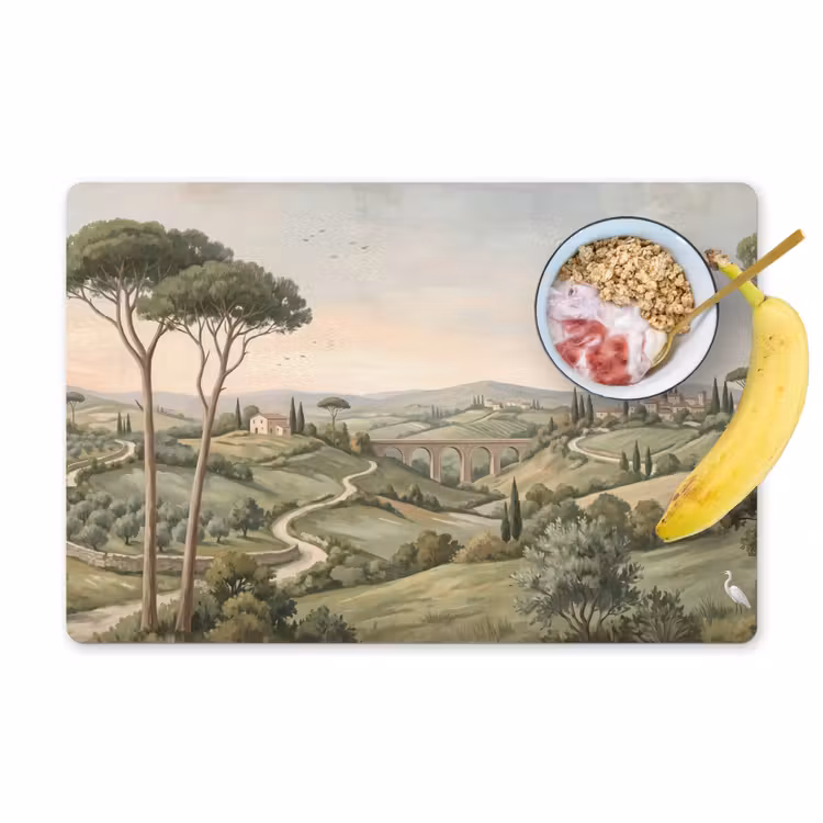 Set de table – 6 pièces - Paysage - Collines - Sentier sablonneux - Vert — 1