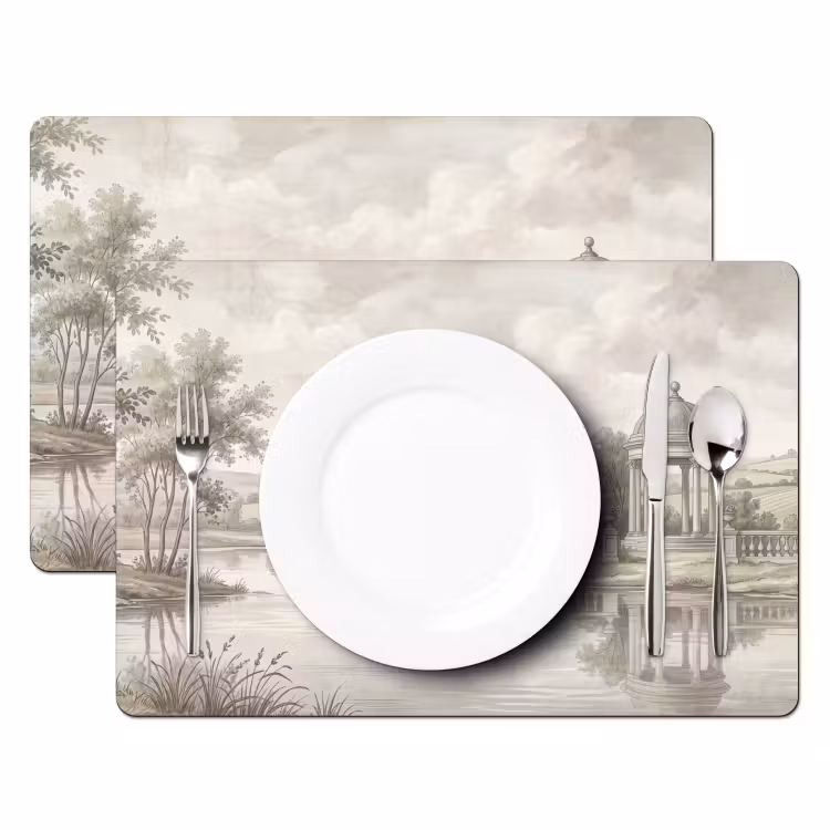 Set de table – 6 pièces - Paysage - Eau - Nature - Sépia — 2