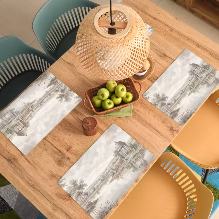 Set de table – 6 pièces - Paysage - Eau - Nature - Sépia — 3