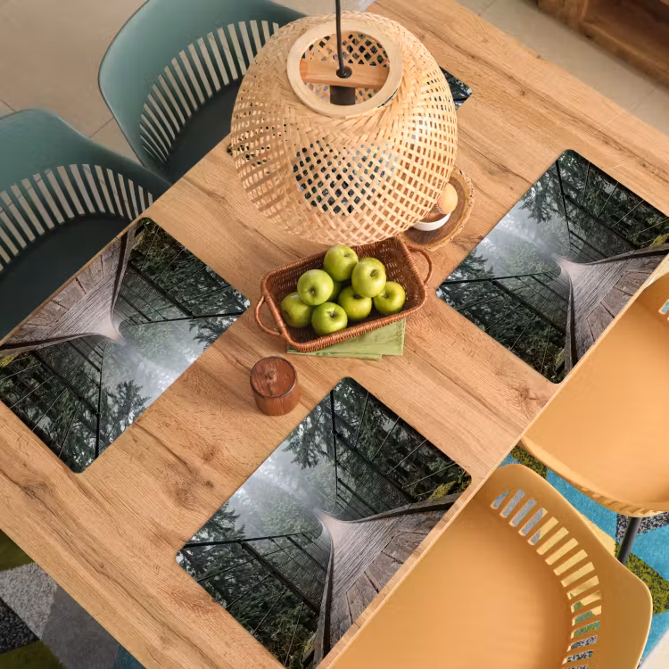 Set de table – 6 pièces - Pont - Forêt - Brouillard - Nature — 3